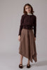 Soir Claudia Wrap Taupe Midi Skirt