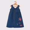 Retrokid Jean with Flower Embroidered Detail Denim Sundress