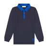 Retrokid Boys Corduroy Collar Navy/ Cobalt Polo