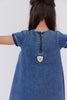 Crew Kids Stitch Patch Dress Blue