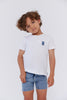 Crew Kids Denim Detail Tee White