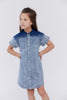 Crew Kids Denim Two-Tone Dress Blue