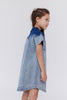 Crew Kids Denim Two-Tone Dress Blue