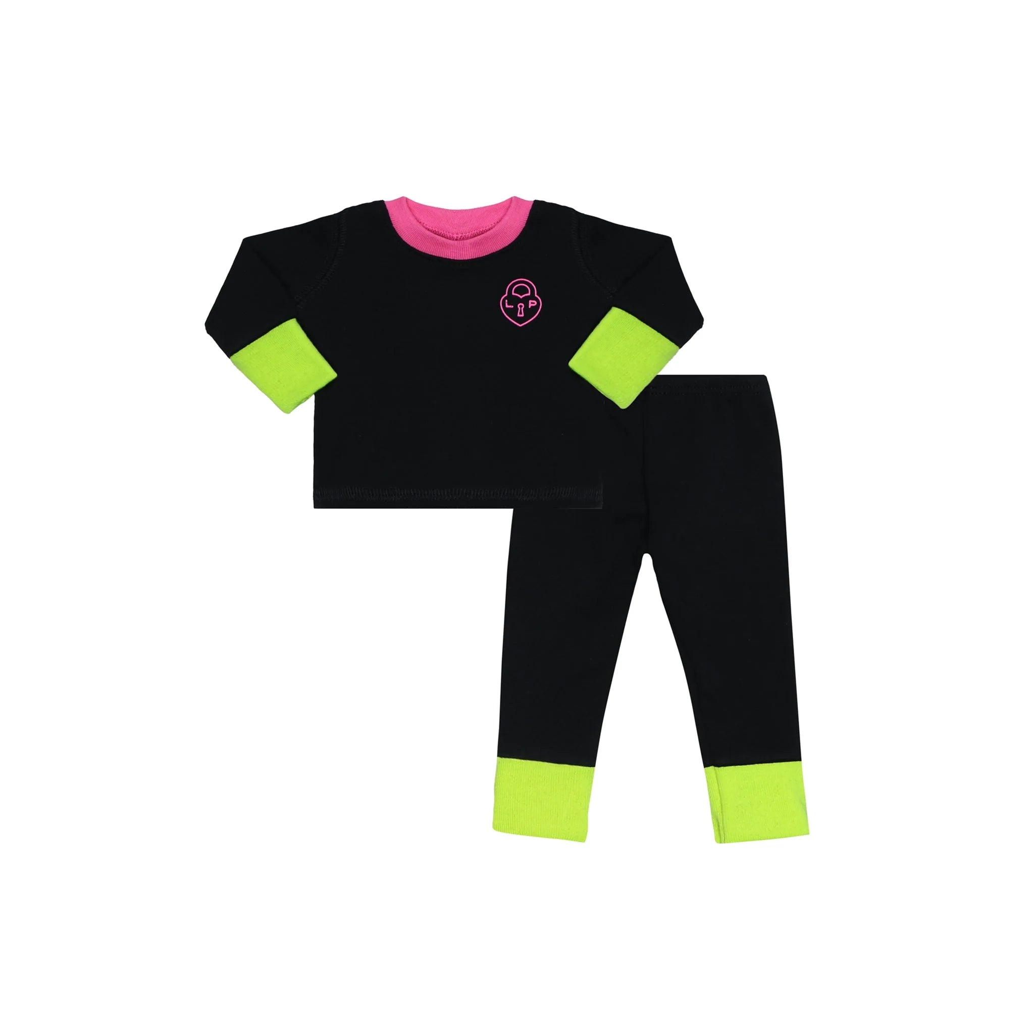 Little Parni  Heartlock Neon Cuff Doll Pajamas D03 - Black/Pink