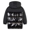 Dkny Kid Girl Mat And Shiny Hooded Down Black Jacket