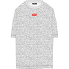 DKNY Boys Allover Print Logo Short Sleeves Tee-Shirt Light Gray