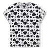 DKNY  Girls Heart Print Blouse White/Black