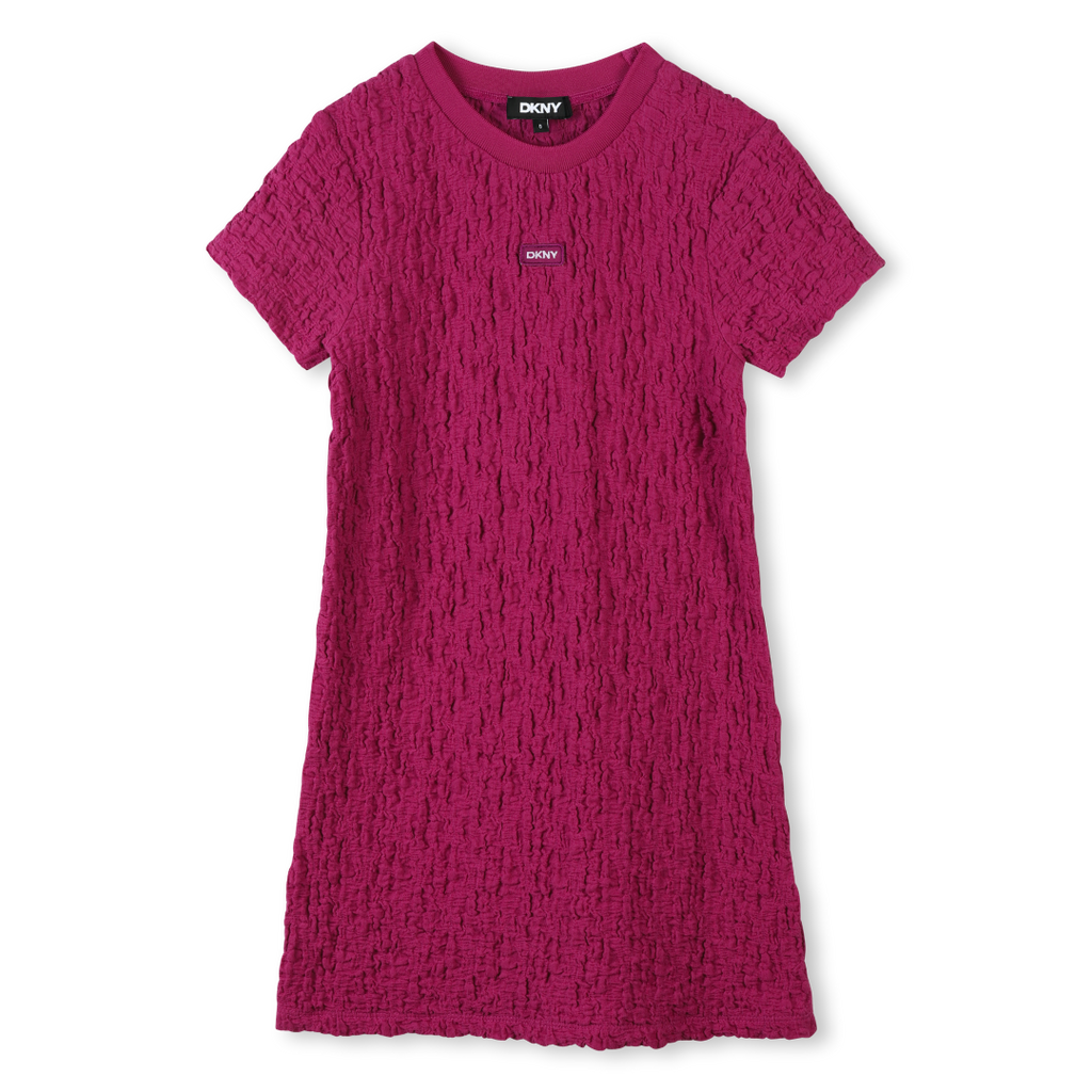 DKNY Girls Waffle Effect Pink Dress DKNY Girls Waffle Effect Pink Dress