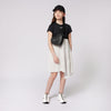 DKNY Girls Striped Bottom White Black Long Dress