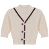 Blumint Contrast Trim Knit Cream/Burgundy Set