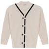 Blumint Contrast Trim Mock Neck Cream/Black Cardigan
