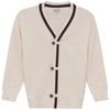 Blumint Contrast Trim Cream/Burgundy Cardigan