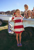 Coco Blanc Short Sleeved Red Stripe Dress