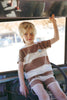 Coco Blanc Boy Striped Brown Stripe Tee