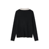 Coco Blanc Black Sweater With Cream Collar