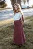 Kix Denim Panel Midi Brown Skirt.
