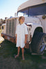Coco Blanc 3/4 Sleeve White Denim Dress