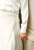 Urban Edge Pleated Wrap White Skirt
