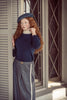 Coco Blanc Side Fringe Navy Marled Skirt *PREORDER*