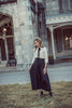 Coco Blanc Pleated Silk Black Skirt *PREORDER*