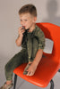 Kix Washed Raw Edge Lime Sweatshirt Set