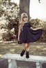 Coco Blanc Taffeta Short Sleeve Black Dress *PREORDER*