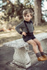 Coco Blanc Boys Collared Black/White Sweater