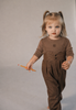 Kix Yoke Detail Brown Denim Romper.
