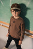 Kix Piping Detail Brown Sweatshirt.