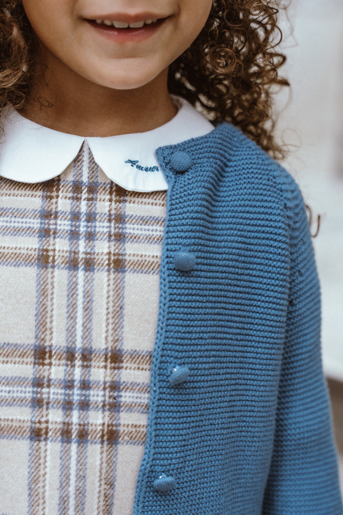 Coco Blanc Plaid A-Line Blue Dress