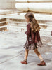 Coco Blanc Girls Burgundy Cardigan