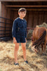 Mini Nod Boys Short Navy Overalls with Shirt