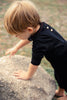 Mini Nod Velour Baby Black Overall With Collared Top