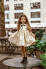 Coco Blanc Jaquard Gold Dress