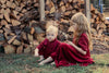 Mini Nod Velour Baby Wine Overall With Collared Top