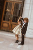 Coco Blanc Jaquard Gold Dress