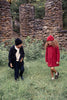 Mini Nod Girl's Black Rounded Collar Coat  + Hat