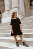 Coco Blanc Jaquard Black Velvet Dress