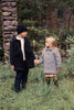 Mini Nod Uni Charcoal Pointed Collar Coat  + Hat