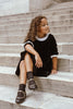 Coco Blanc Jaquard Black Velvet Dress
