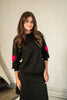 Teen Boss Black/Red Sherpa Heart Patch Top