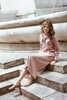 Coco Blanc Ruffle Blush Polo Sweater