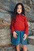 Cottier Chunky Knit Crimson Top
