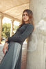 Soir Lyla Collared Grey Sweater.
