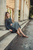 Soir Lyla Collared Grey Sweater.