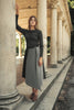 Soir Claudia Wrap Grey Midi Skirt