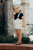 Sweet Threads Noah Navy Blue Sweater with Romper Set