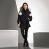 Ellabee Adelle Canvas Pom-Pom Bomber Black- White Fox Fur Coat