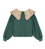 Letter To The World Ella Collared Jade Sweatshirt
