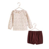 Retrokid Emerson Baby Girl Shirt + Bloomer Burgundy/ Floral Set.